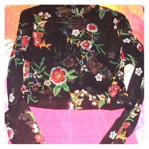 Mesh floral top
